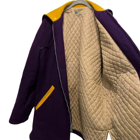 1989 Monroe Flag Twirler Varsity Letterman Jacket Tracy Purple Gold Size L XL - Picture 13 of 16